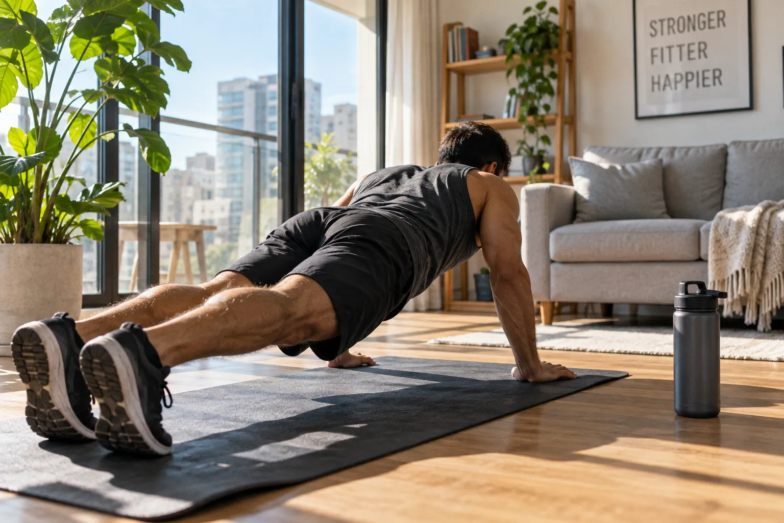 Fitness Bodyweight Muscle Growth Exercises At Home Muscle Building At-Home Workout For Men
