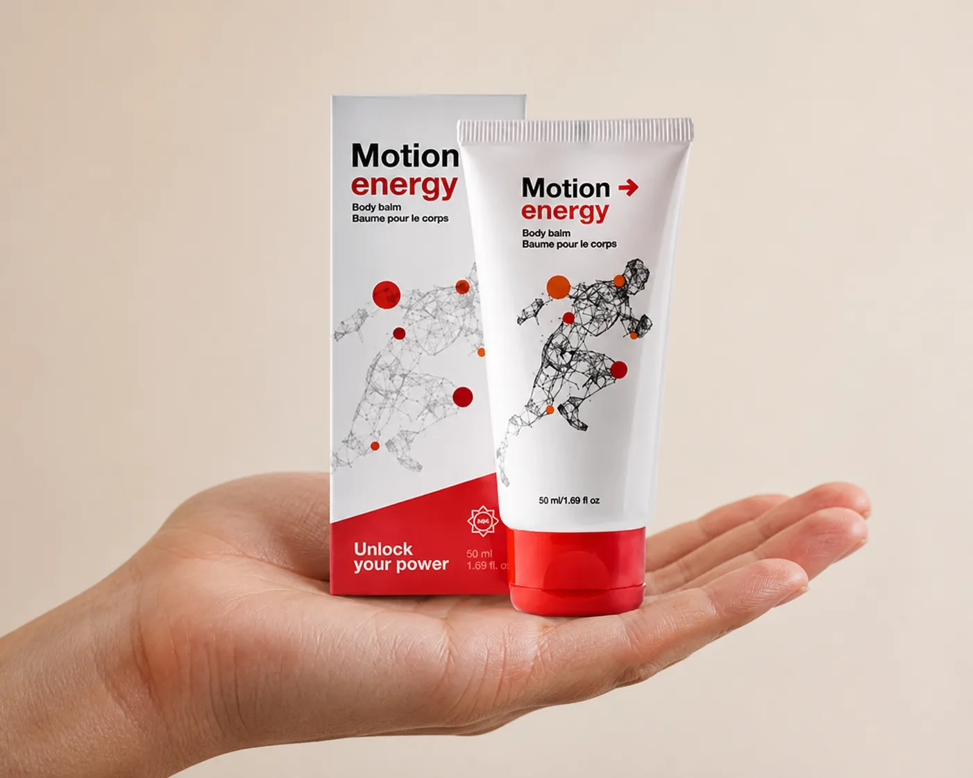 Motion Energy — the package held in a hand