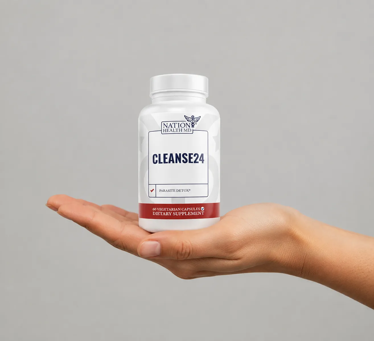 Cleanse 24 VSL — the package held in a hand