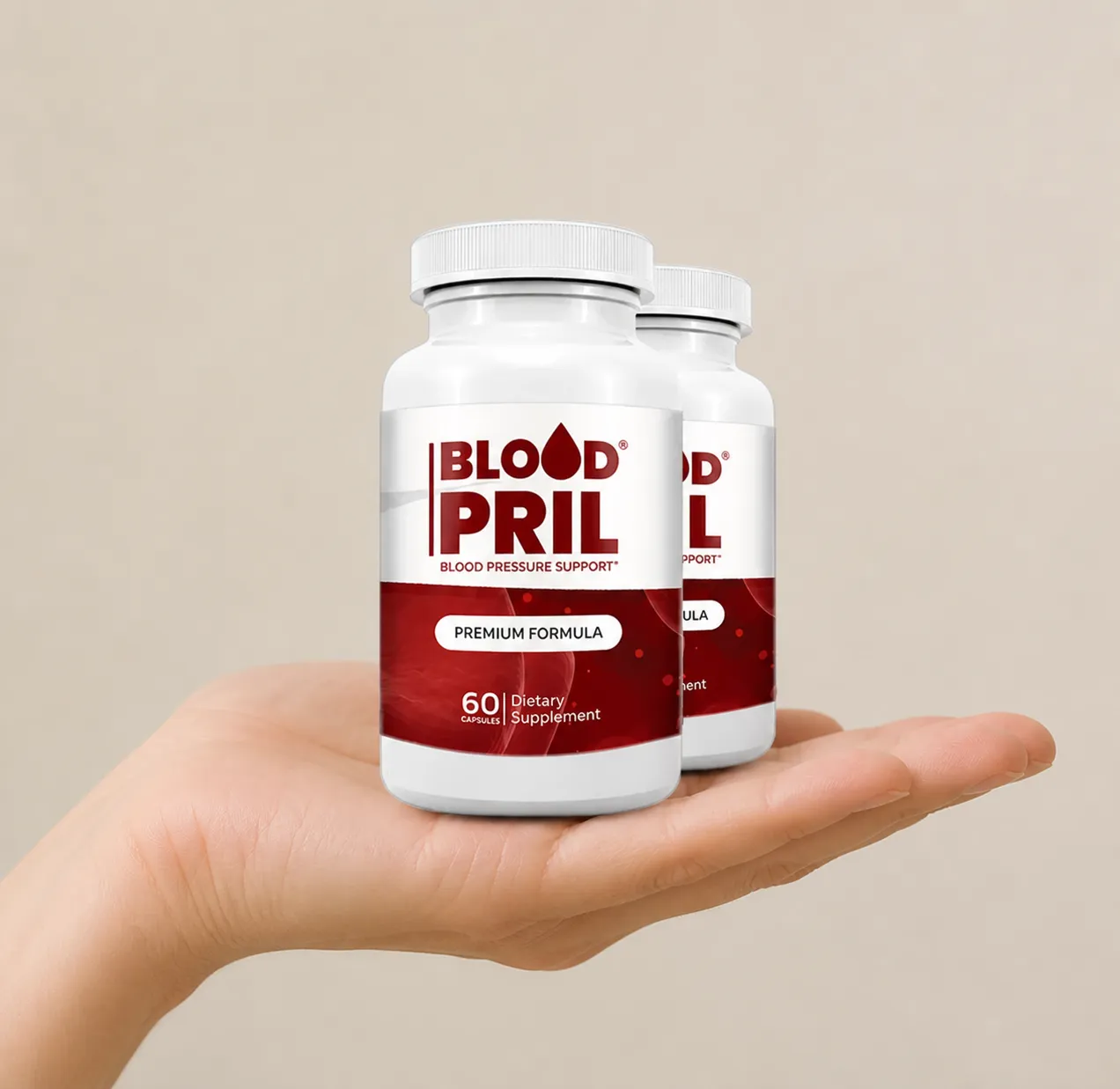 Bloodpril — the package held in a hand
