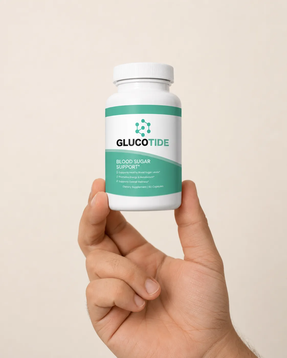 Glucotide — the package held in a hand