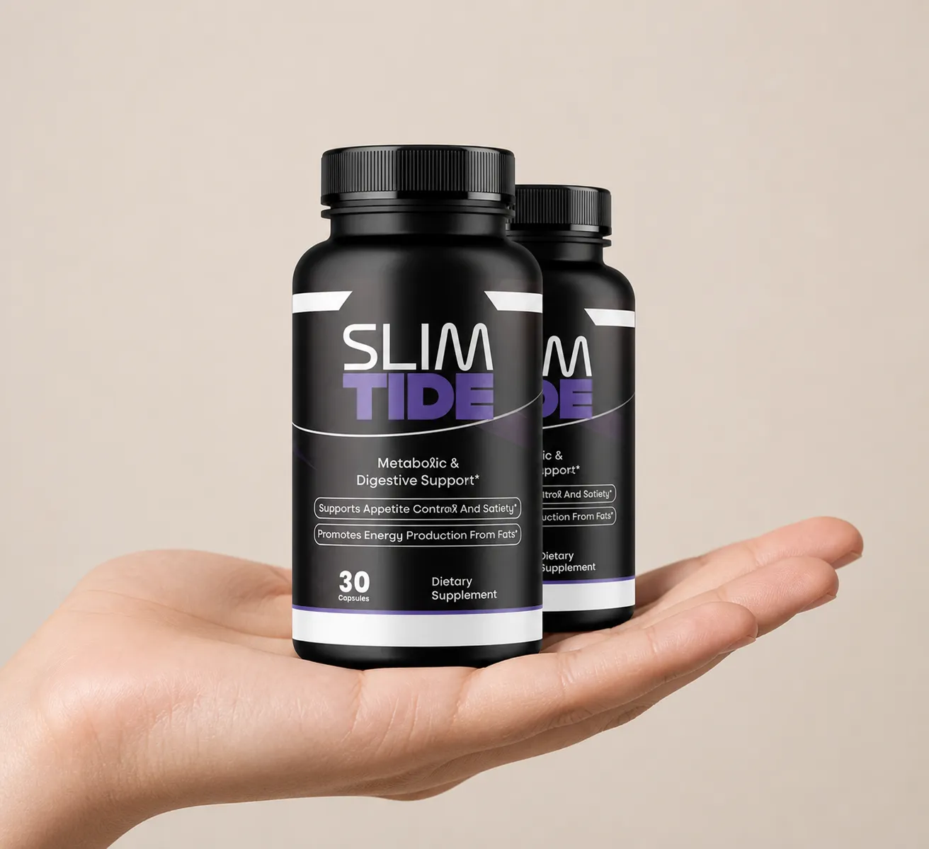 Slimtide — the package held in a hand